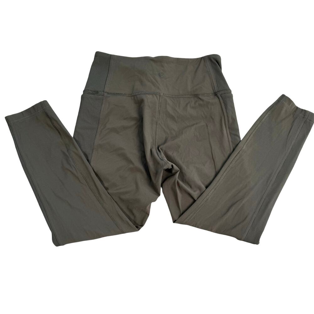 Lululemon Wunder Under High-Rise Tight *Rib 28" Dark Olive Green 10